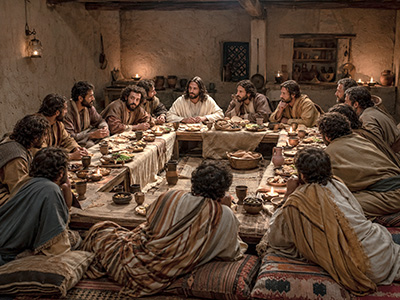 Jesus and His disciples at the Last Supper